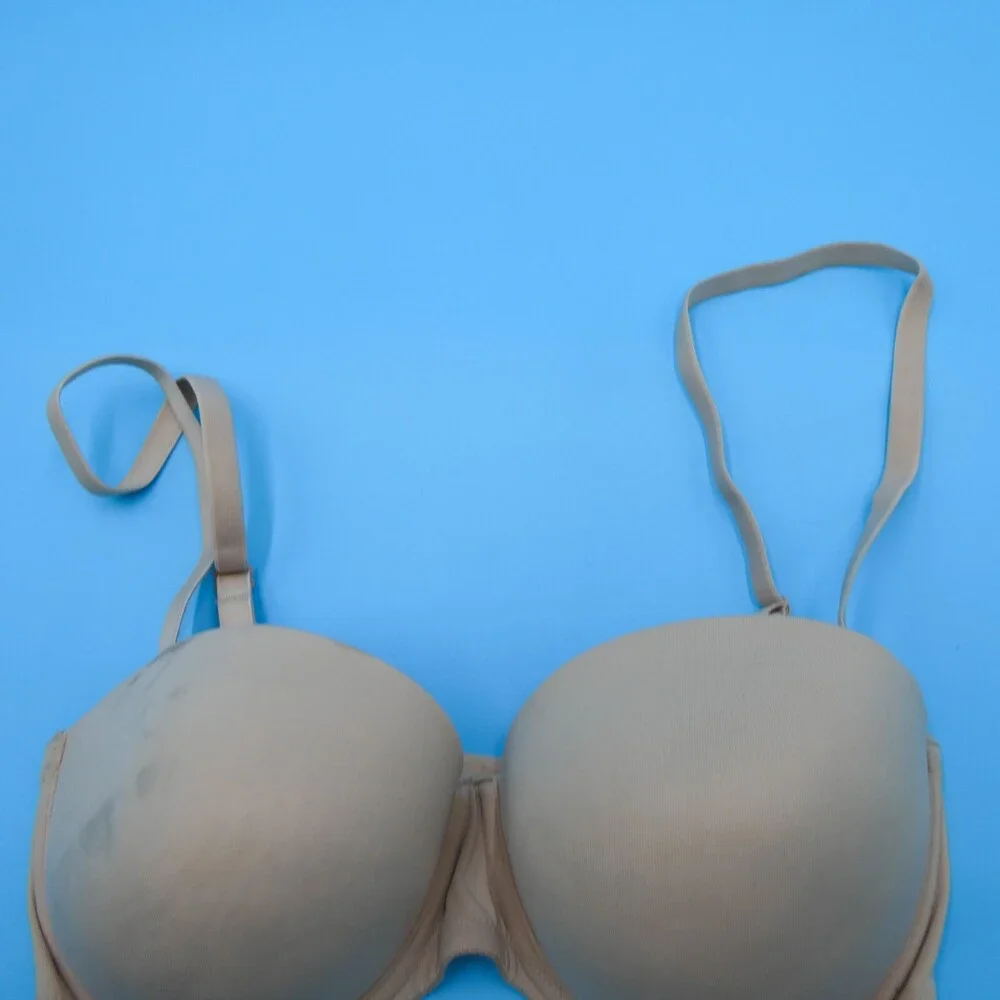 Victorias Secret Push Up Bra 34DD Beige Wear Everywhere Strapless‎ Lingerie